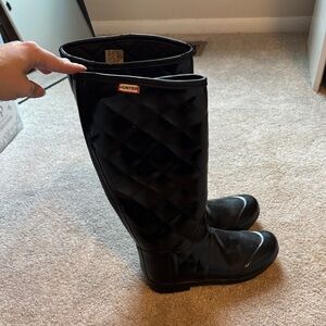 Hunter Women's Black Quilted Winter Boots